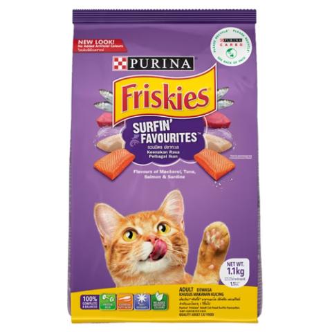 Purina Friskies Surfin and Turfin Favorites Cat Food (1.1kg)