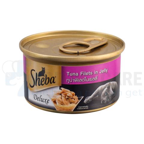 Sheba Delux Premium Canned Wet Cat Food 85g Tuna Filets In jelly