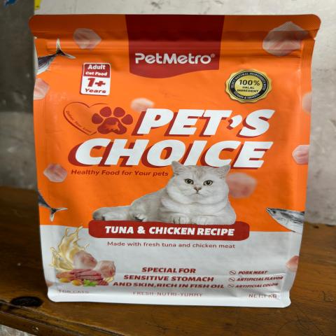 PetMetro Dry Cat Food Adult Cat Tuna and Chicken Recipe 1kg