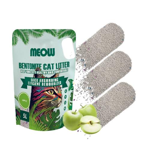 Meow Bentonite Cat Litter Apple 5L