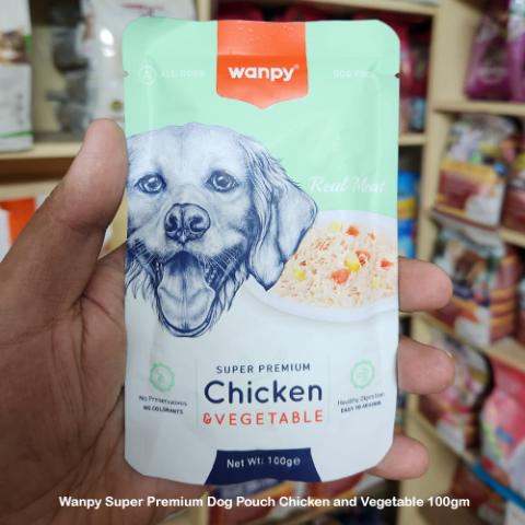 Wanpy Super Premium Dog Pouch Chicken and Vegetable 100gm